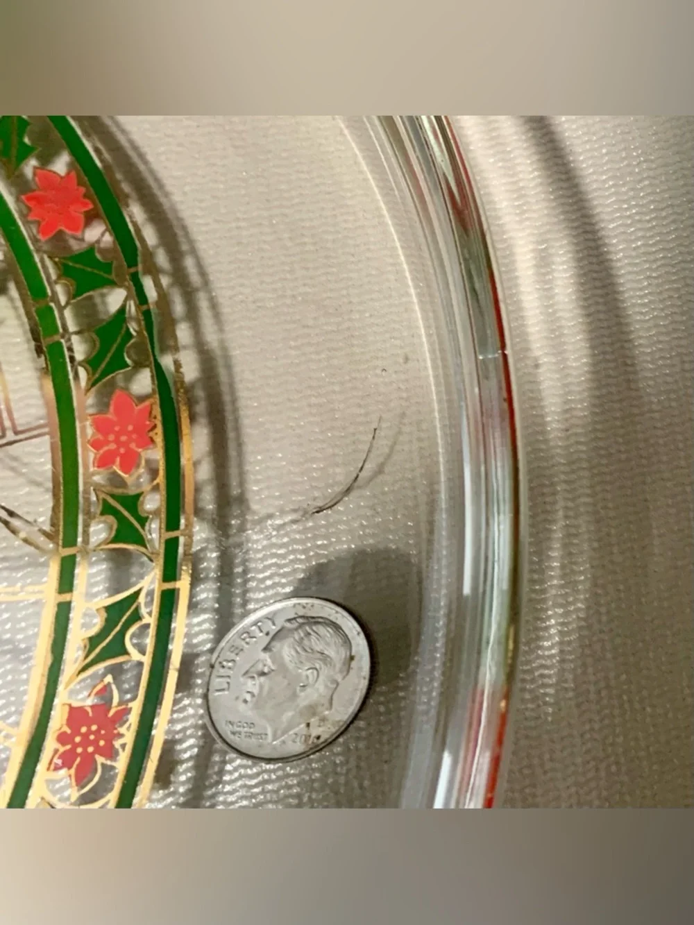 🔍Vintage Culver “Season’s Greetings” Christmas Glass Serving Tray / Platter 🎄
